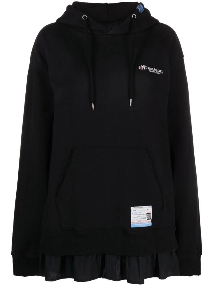 Maison MIHARA YASUHIRO layered logo-appliqué cotton hoodie - Black Cover