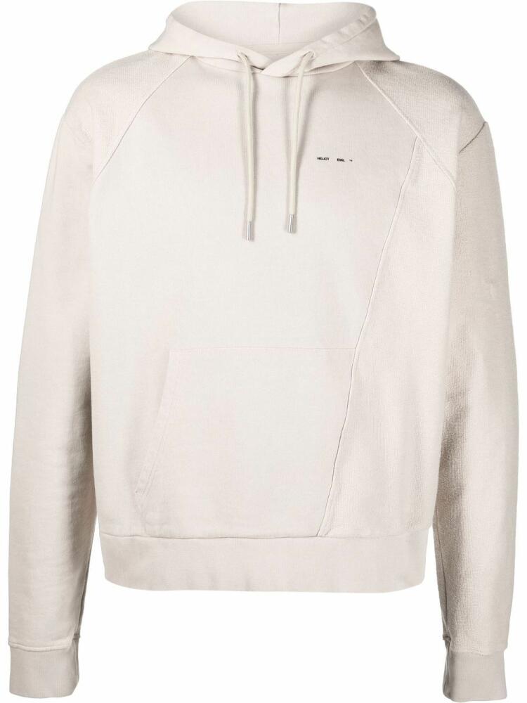 HELIOT EMIL panelled organic cotton hoodie - Neutrals Cover