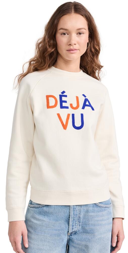 Clare V. Sweatshirt Cream w/ Cobalt & Zucca Cover