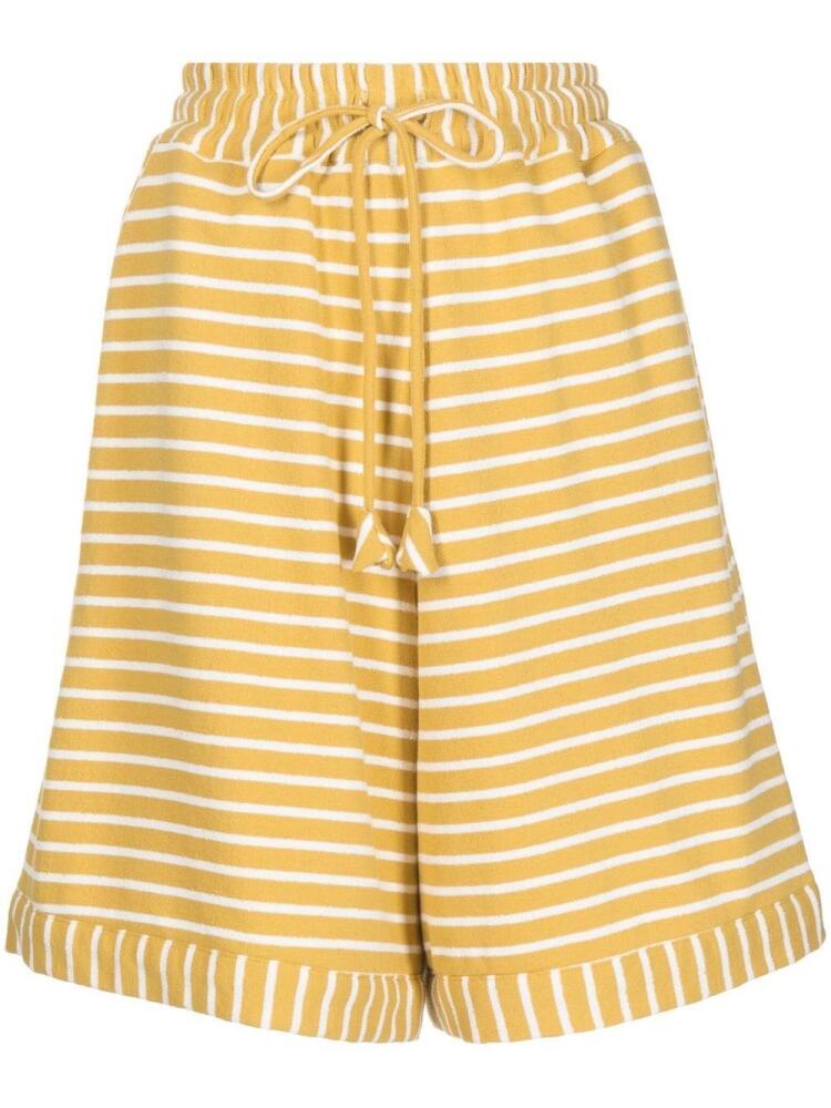 Bambah striped wide-leg shorts - Yellow Cover