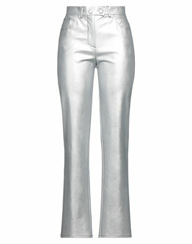 Sfizio Woman Pants Silver Viscose, Polyurethane Cover