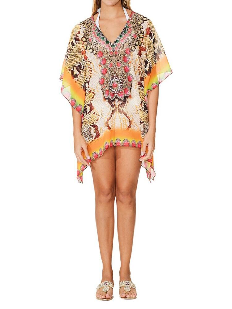 Ranee's Women's Snake Print Mini Caftan Coverup Cover