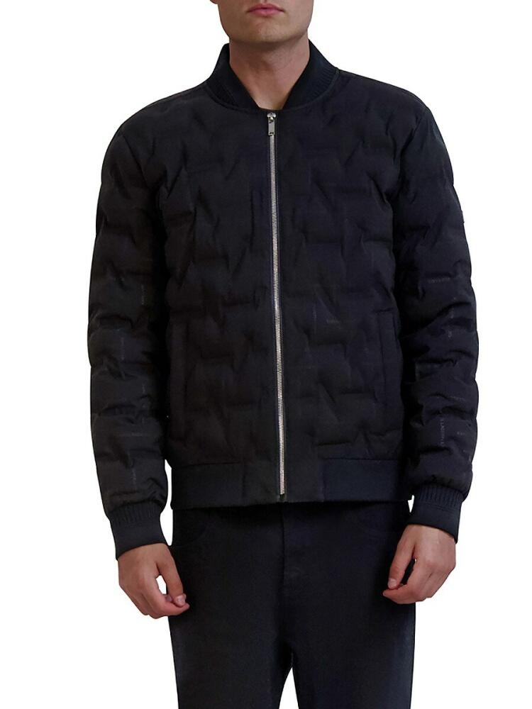 Karl Lagerfeld Paris Men's Quilted Bomber Jacket - Black Cover