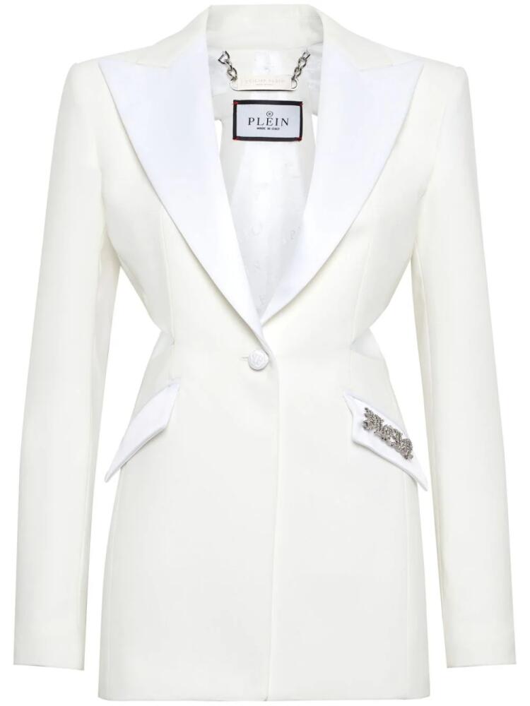 Philipp Plein cut-out satin blazer - White Cover