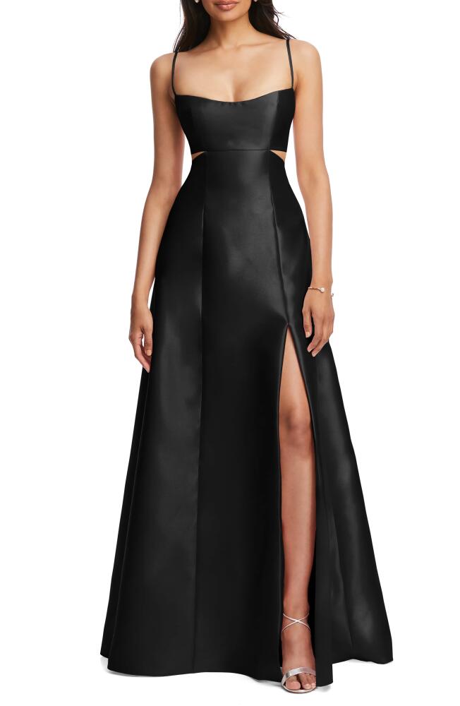 Alfred Sung Cutout Satin Gown in Black Cover