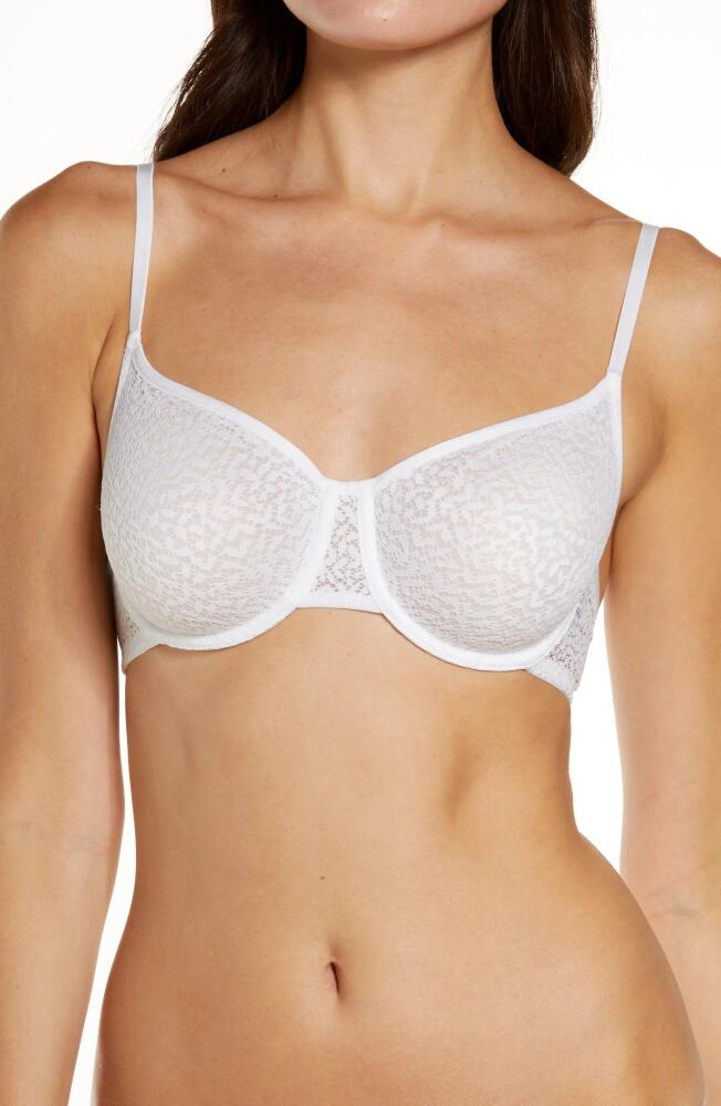 DKNY Modern Lace Unlined Demi Bra in Poplin White Cover