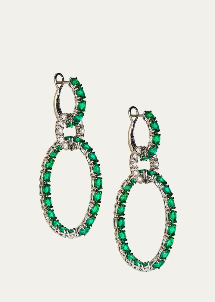 Stefere White Gold Diamond and Emerald Earrings from Hoops Collection Cover