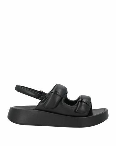 Ash Woman Sandals Black Soft Leather Cover