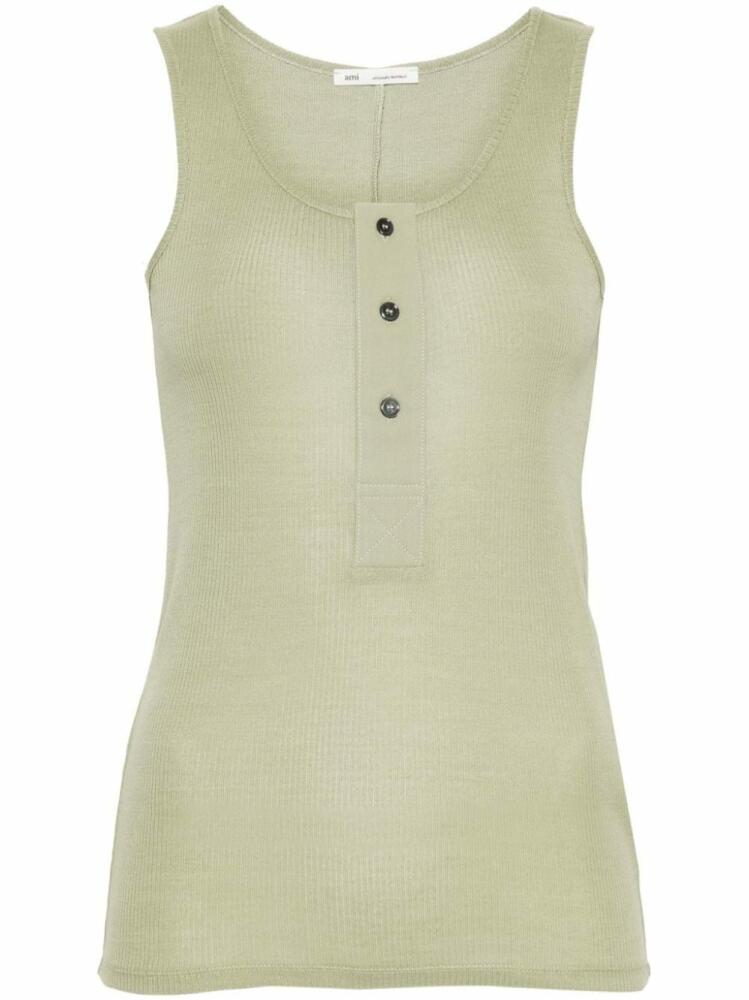 AMI Paris scoop-neck sleeveless tank top - Green Cover