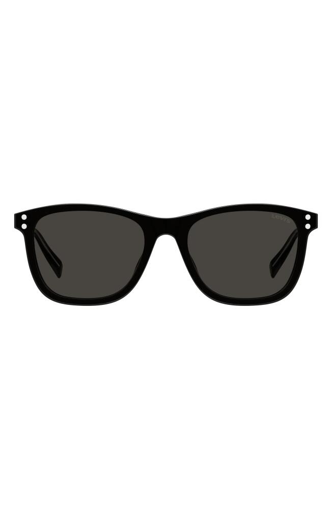 levi's 53mm Mirrored Rectangle Sunglasses in Black/Grey Cover