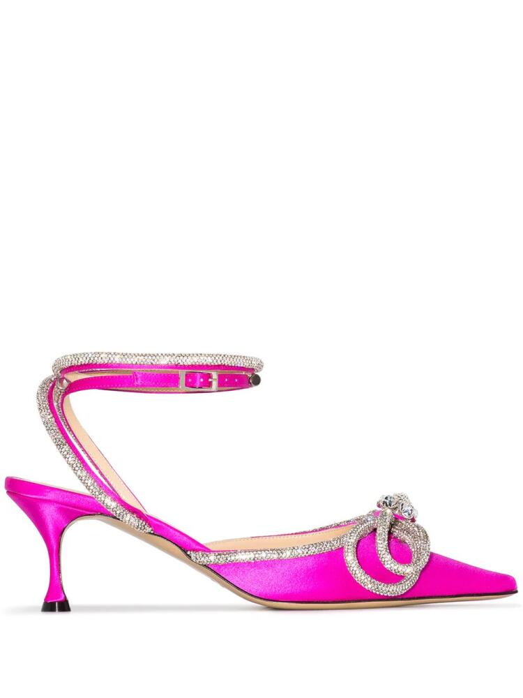 MACH & MACH bow-detail pointed pumps - Pink Cover