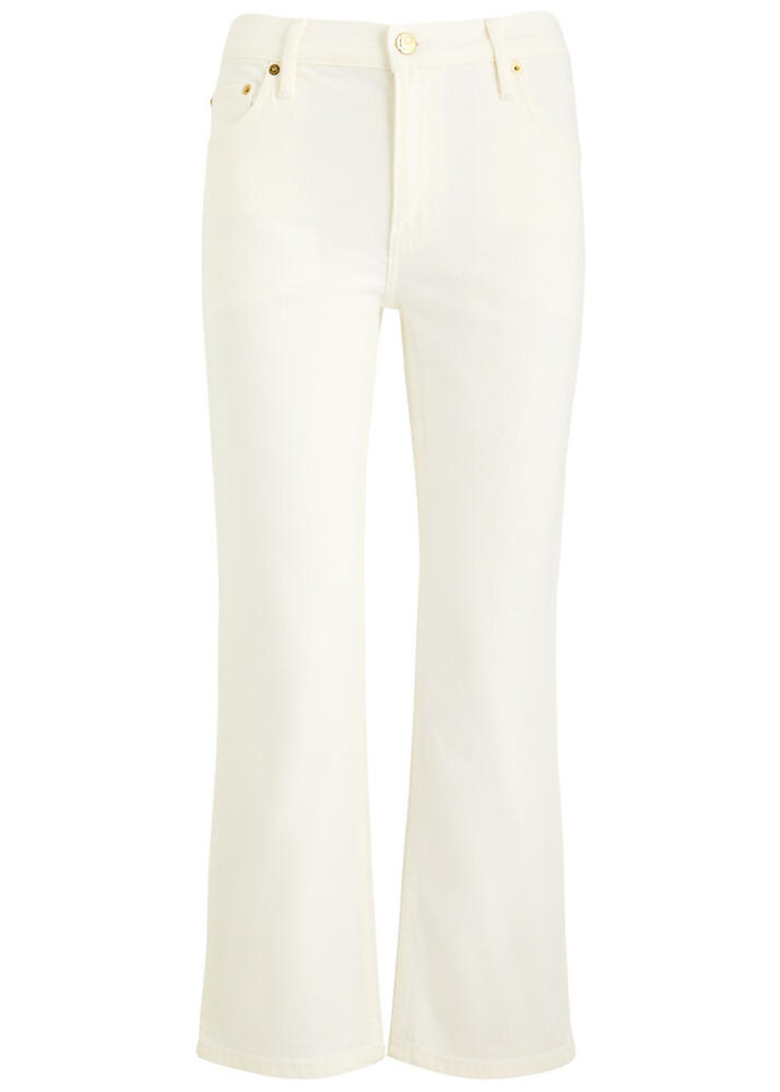 Tory Burch Cropped Kick-flare Jeans - Off White Cover