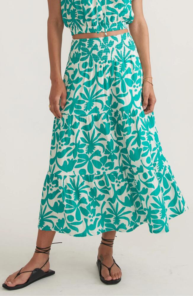 Marine Layer Corinne Floral Double Cloth Maxi Skirt in Slushy Tropicali Cover