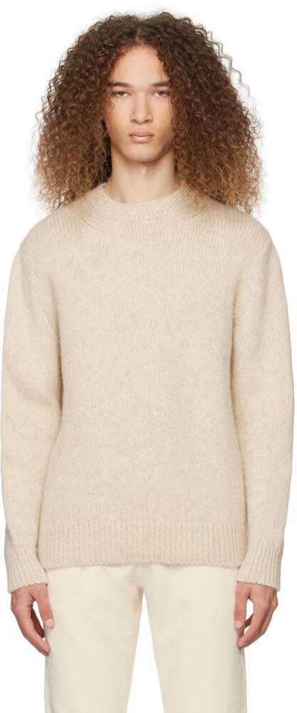 Sunspel Beige Crewneck Sweater Cover