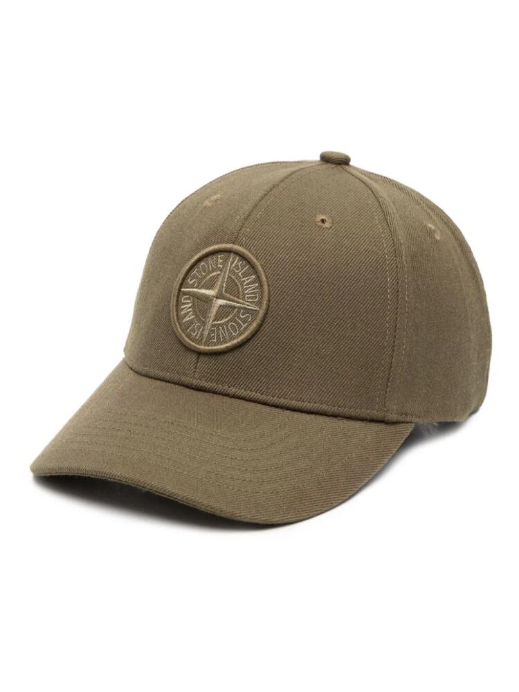 Stone Island Compass-motif cotton cap - Green Cover