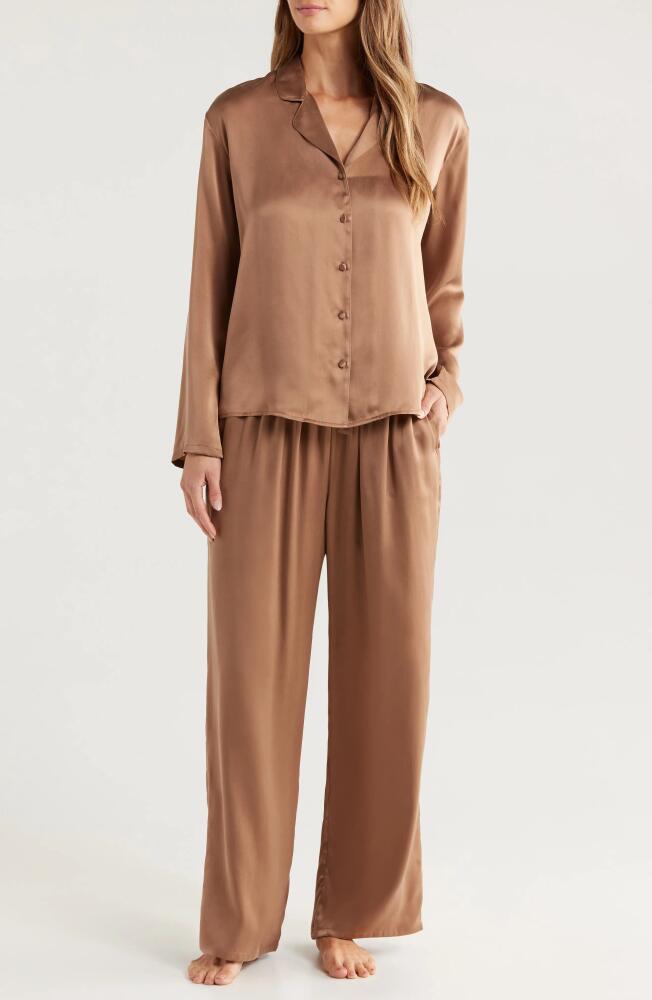 Nordstrom Washable Matte Silk Pajamas in Tan Burro Cover