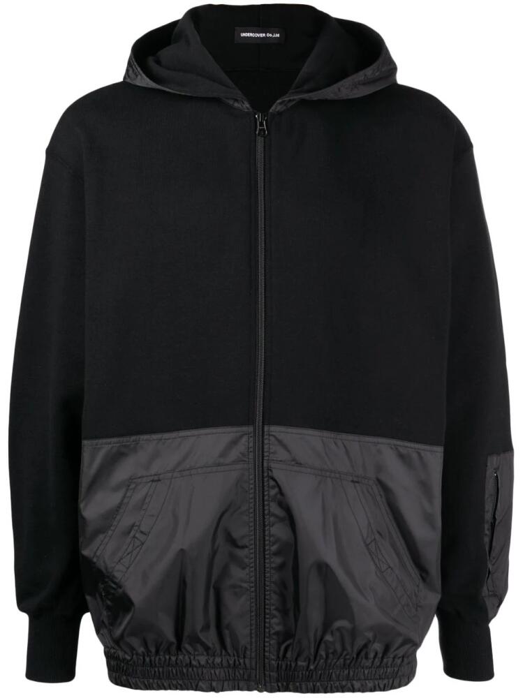 Undercover panelled zip-up hoodie - Black Cover