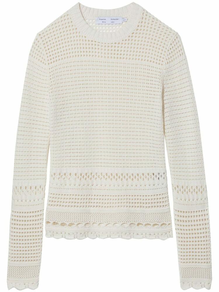 Proenza Schouler White Label pointelle-knit long-sleeved top - Neutrals Cover