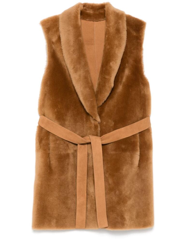 Desa 1972 shearling sleeveless coat - Brown Cover