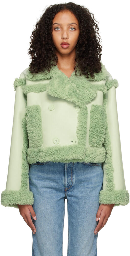 Stand Studio SSENSE Exclusive Green Kristy Faux-Shearling Jacket Cover