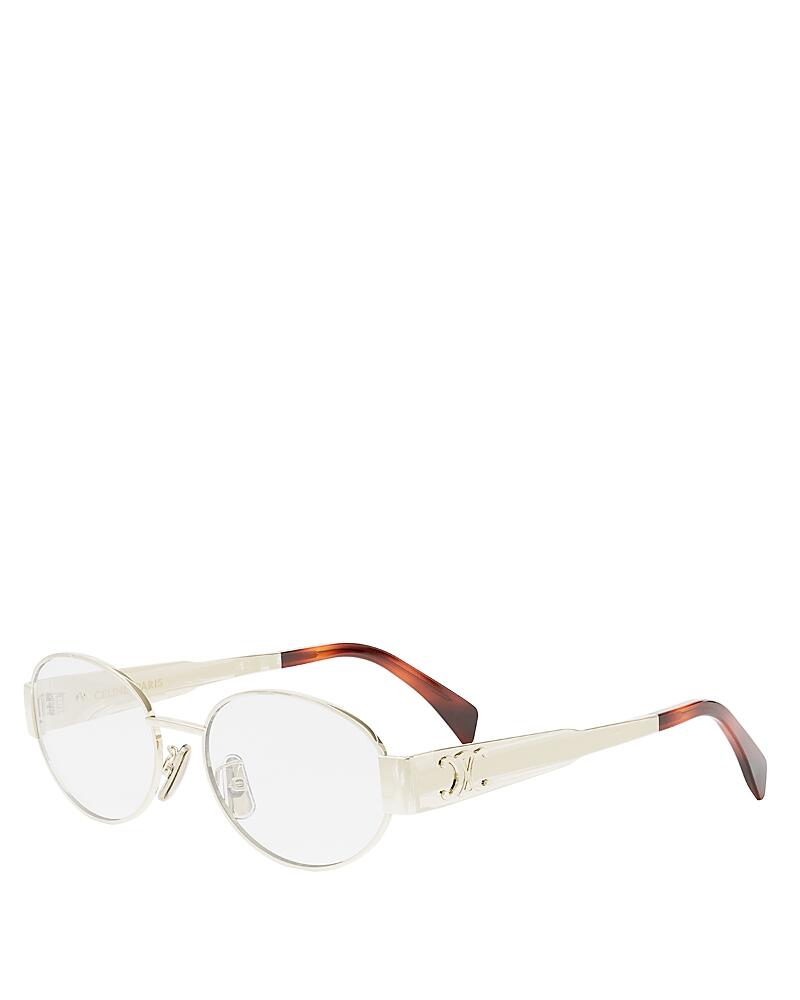 Celine Metal Triomphe Oval Eyeglasses, 53mm Cover