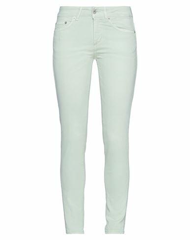 Dondup Woman Jeans Light green Cotton, Elastane Cover