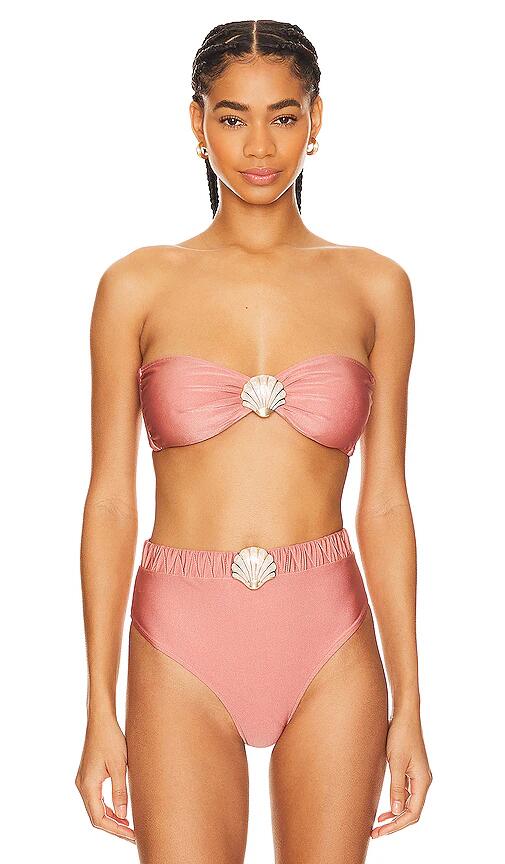 PatBO Seashell Bandeau Bikini Top in Blush Cover