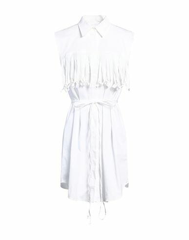 Dondup Woman Mini dress White Cotton, Elastane Cover