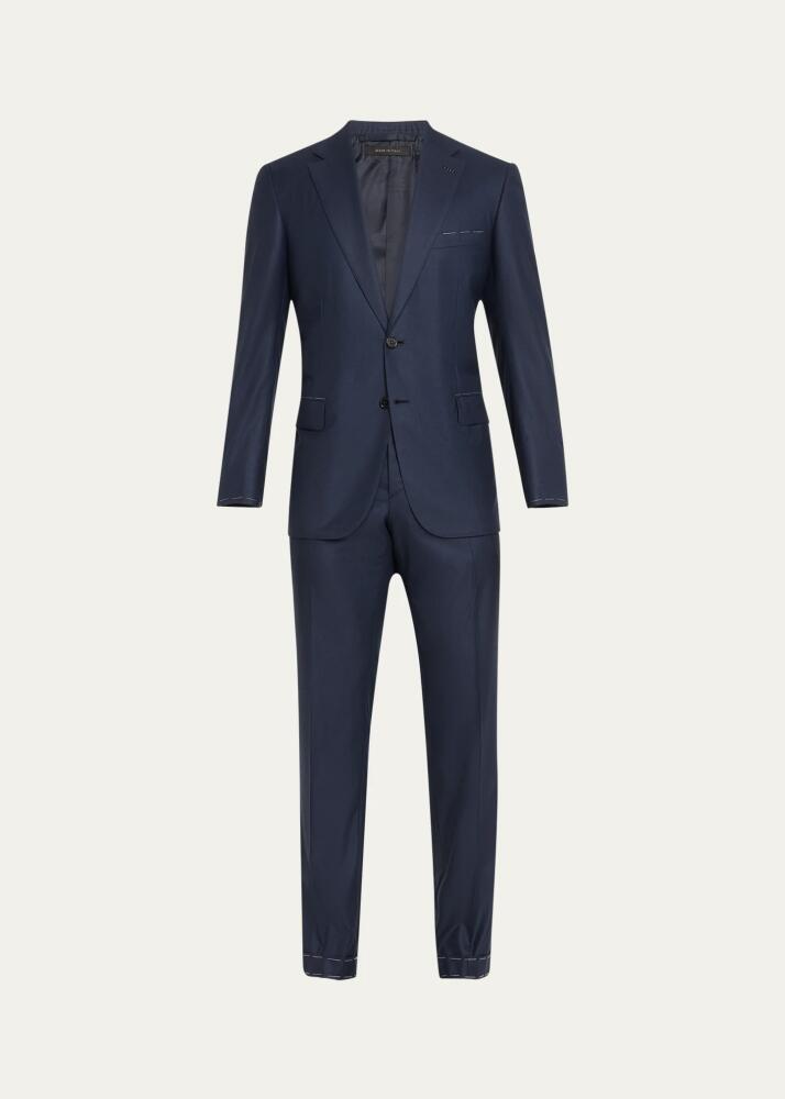 Brioni Men's Super 180s Micro-Houndstooth Suit Cover