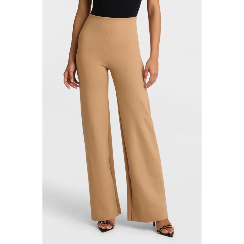 Commando Wide Leg Neoprene Leggings in Camel Cover