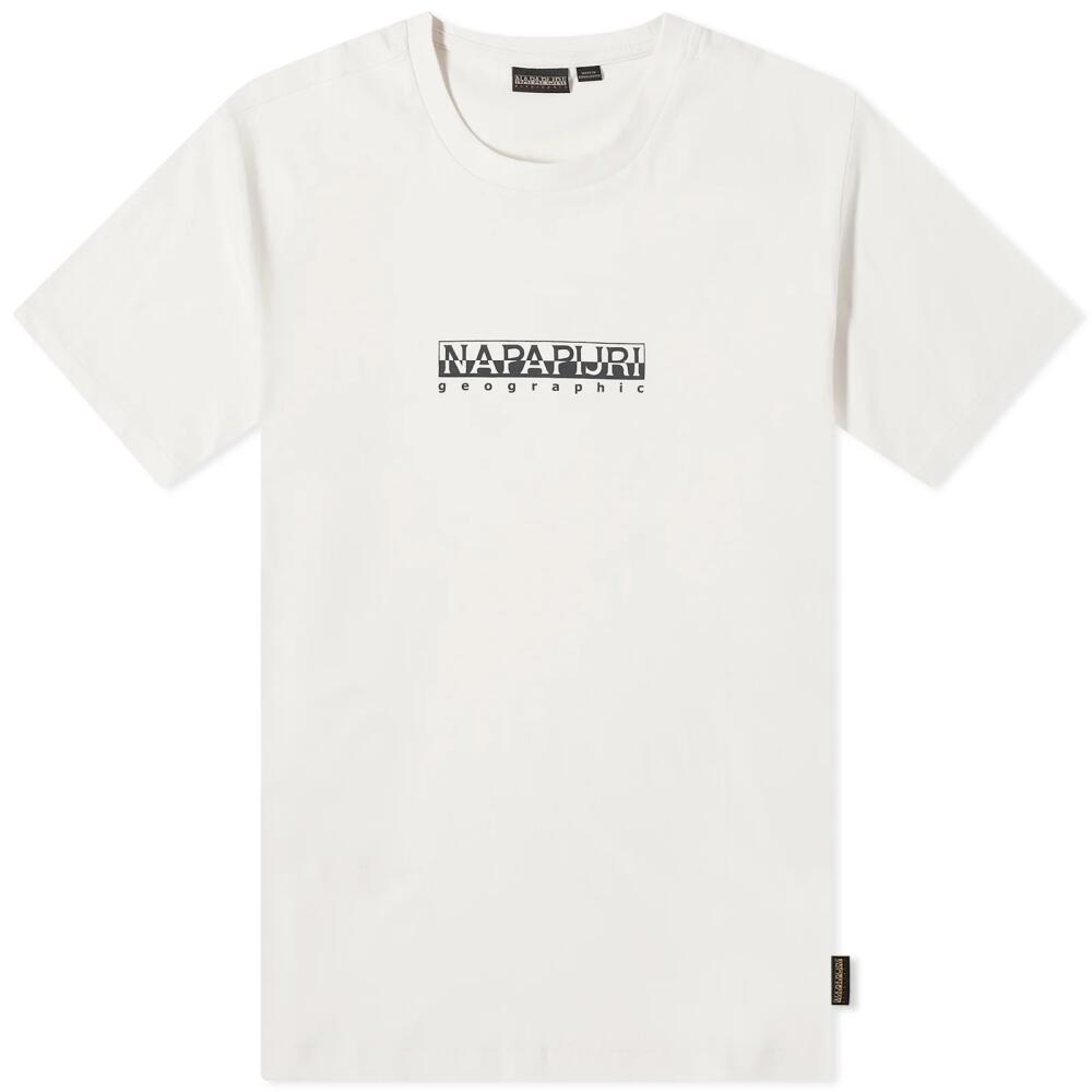 Napapijri Men's Box Logo T-Shirt in White Whisper Cover