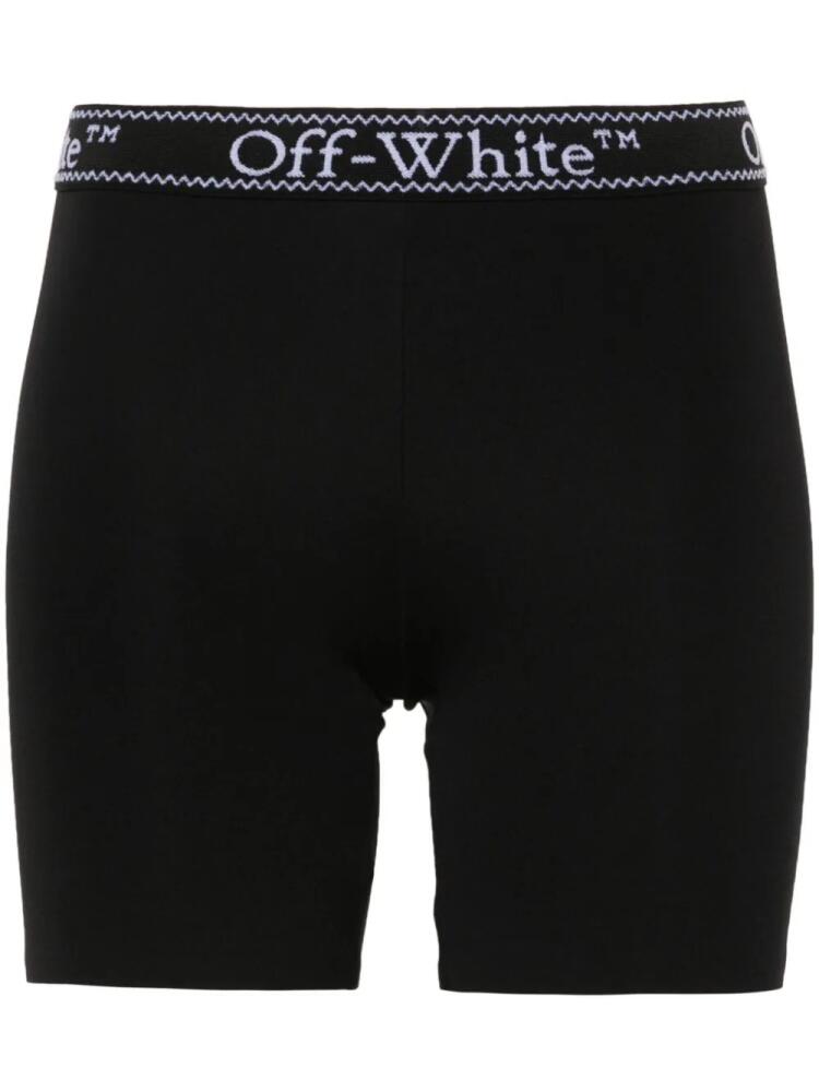 Off-White logo-waistband shorts - Black Cover