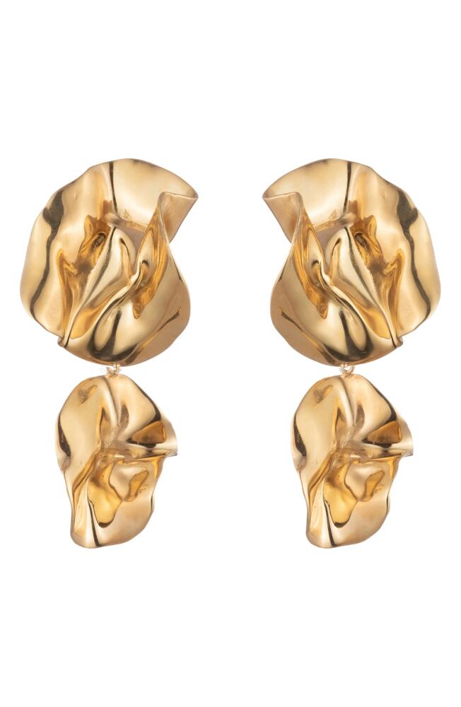 Sterling King Fold Drop Earrings in Gold Cover