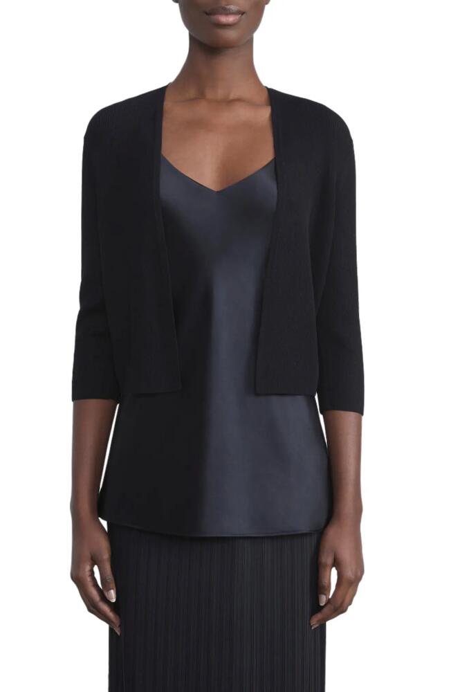 Lafayette 148 New York Open Front Crop Cardigan in Black Cover