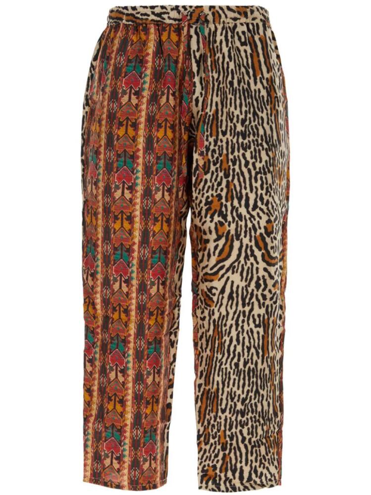 Pierre-Louis Mascia mix-print trousers - Brown Cover