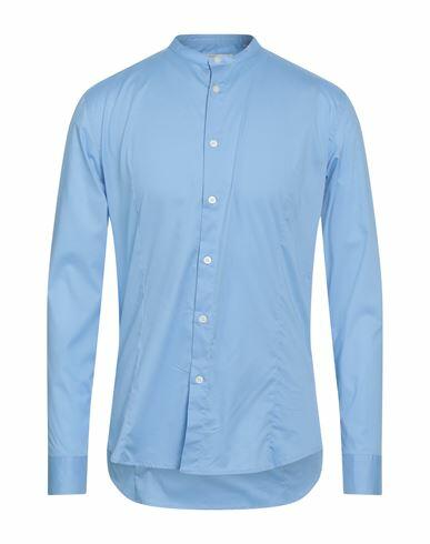 Grey Daniele Alessandrini Man Shirt Sky blue Size 15 ½ Cotton, Polyamide, Elastane Cover