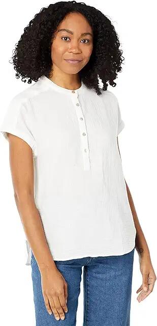 Faherty Dream Cotton Desmond Top (White) Women's Clothing Cover