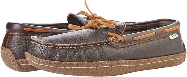 L.L.Bean Hand Sewn Slippers Flannel-Lined (Brown) Men's Shoes Cover