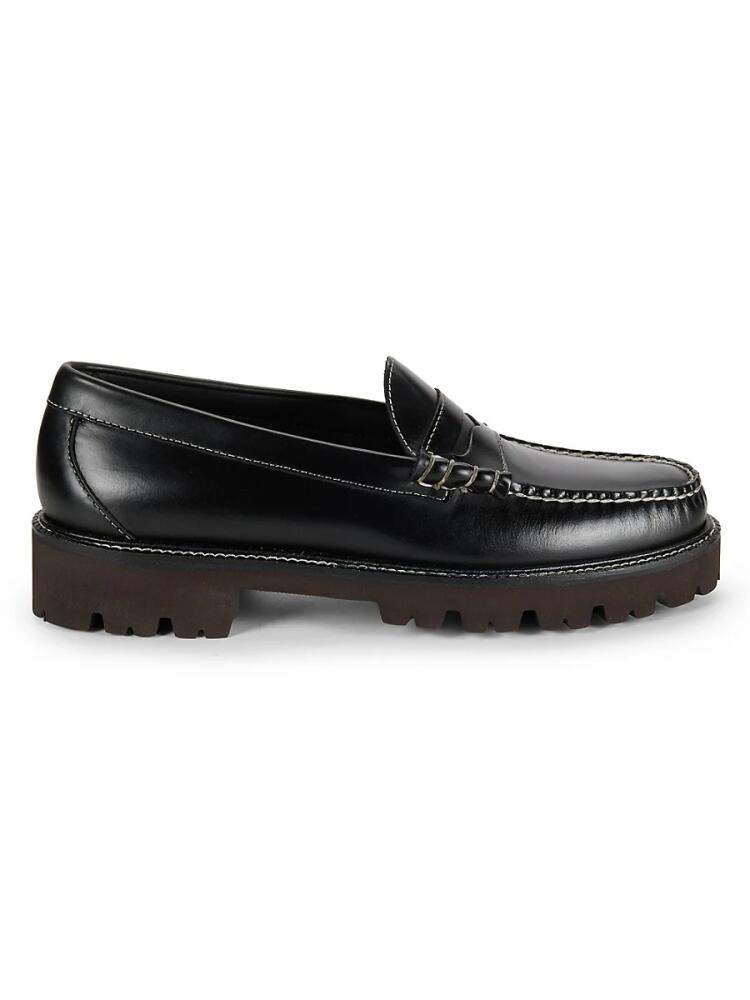 G. H. Bass Men's Larson Leather Platform Penny Loafers - Black Cover