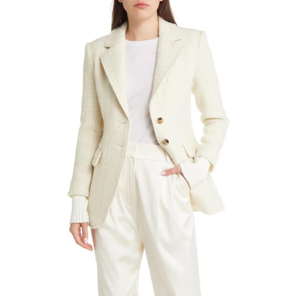 Favorite Daughter The City Layered Tweed Blazer in White Boucle Cover