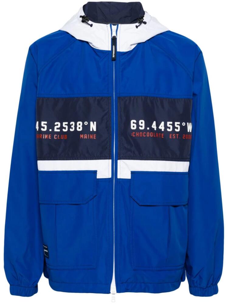 CHOCOOLATE colour-block hooded jacket - Blue Cover