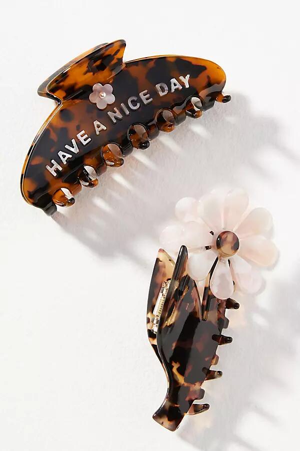 Anthropologie Have A Nice Day Claw Clips, Set of 2 Cover