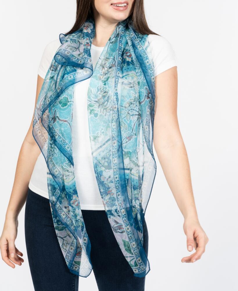 Vince Camuto Women's Paisley Floral Square Scarf - Blue Multi Cover