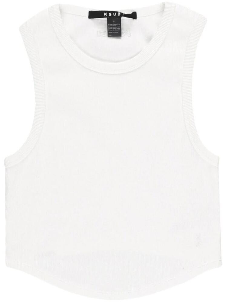 Ksubi cotton cropped tank top - White Cover