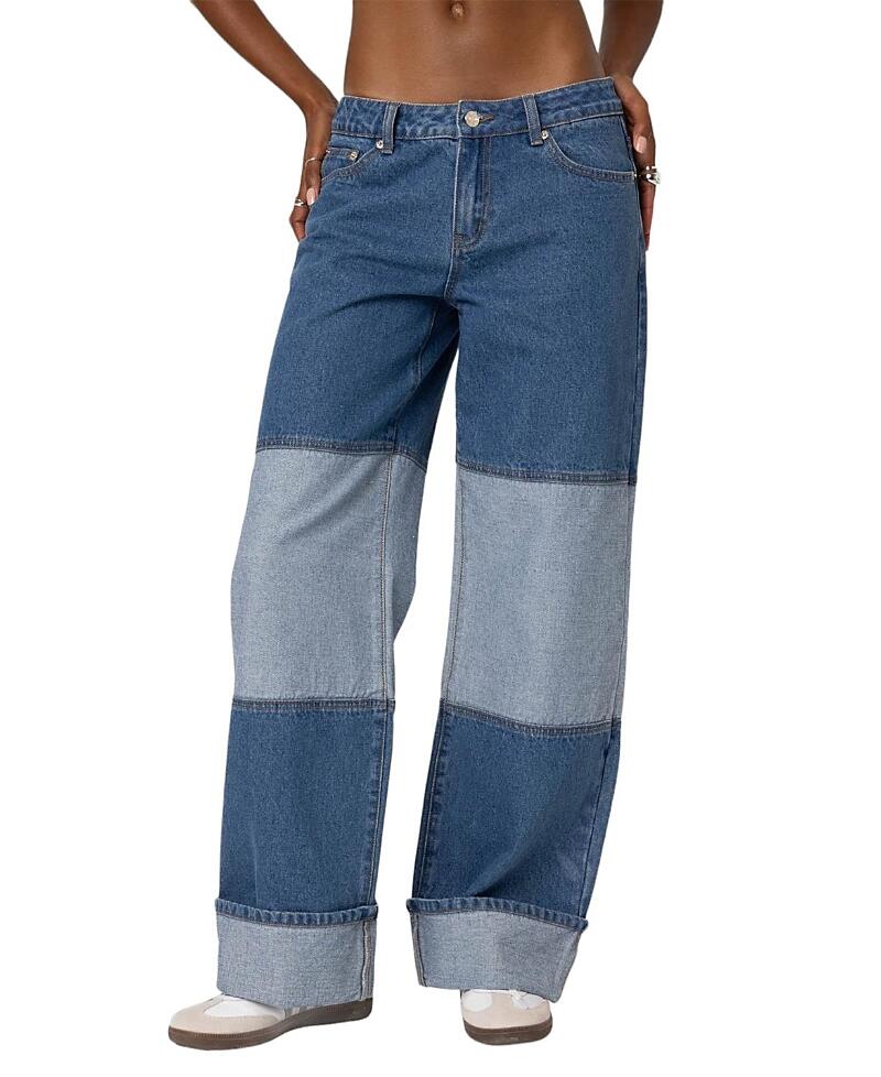 Edikted Lindsey Two Tone Cuffed Jeans Cover