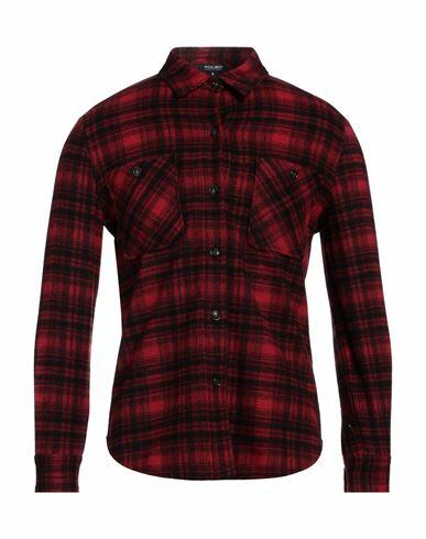 Woolrich Man Shirt Red Wool, Polyester, Elastane Cover