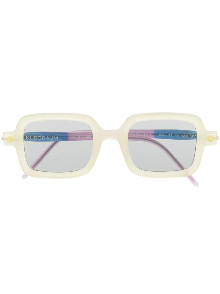 Kuboraum square two-tone sunglasses - Yellow Cover