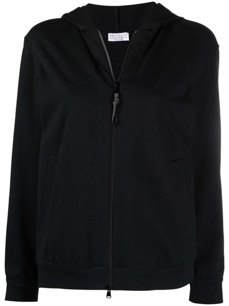 Brunello Cucinelli long-sleeve zip-fastening hoodie - Black Cover