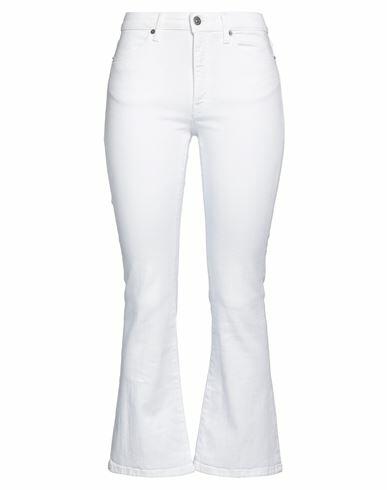 Dondup Woman Jeans White Cotton, Elastomultiester, Elastane Cover