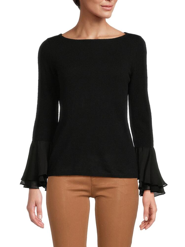 Sofia Cashmere Women's Boatneck Cashmere Sweater - Black Cover